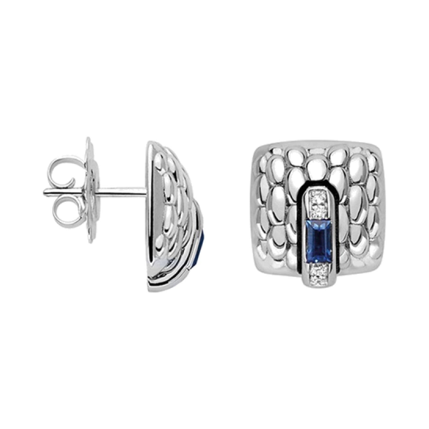 Fope 18ct White Gold Diamond & Sapphire Set Earrings