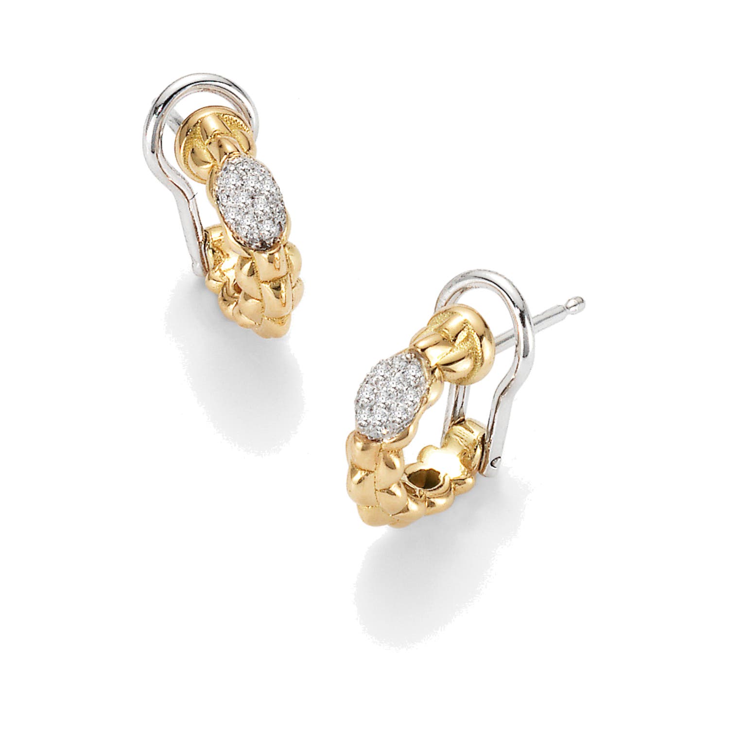 Fope Eka Tiny 18k Yellow Gold Diamond Hoop Earrings